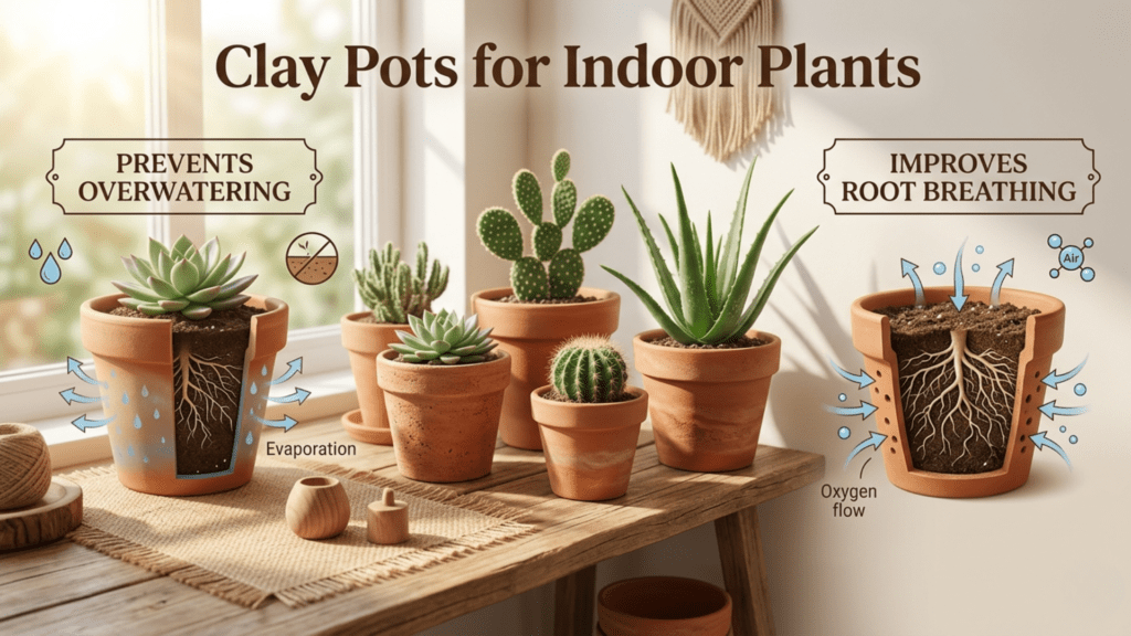 Clay pots for Indoor plants