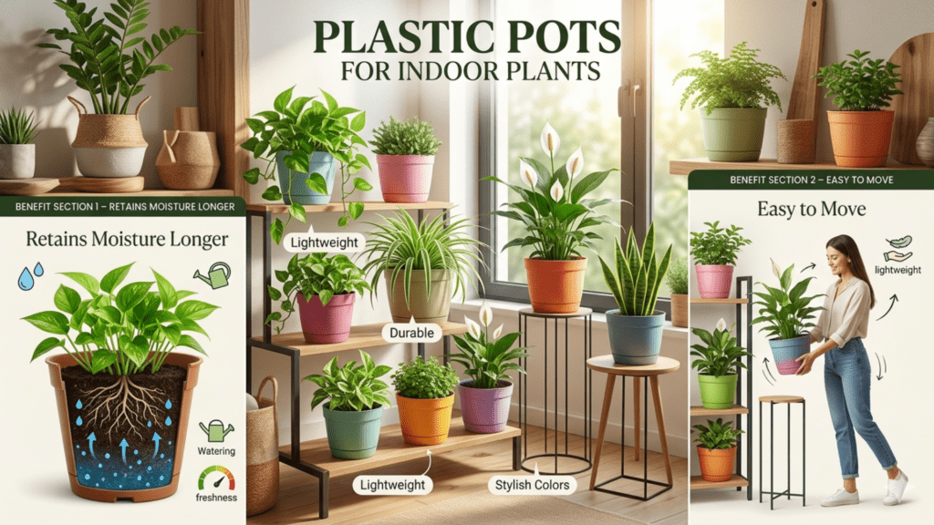 Plastic pots for Indoor plants